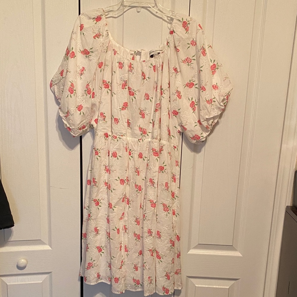 English Factory White Floral Midi Dress